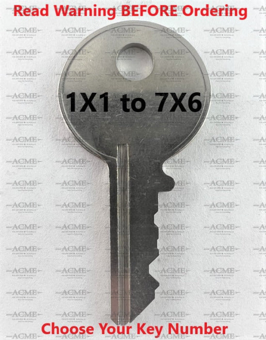 Chicago Lock 1X1 to 7X6 Replacement Key AcmeKey.ca USA & Canada