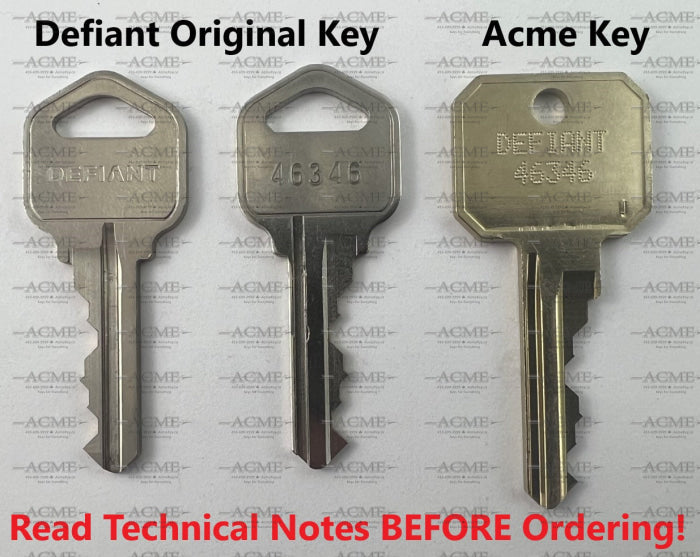 Defiant Home Depot Replacement Keys AcmeKey.ca USA & Canada Acme