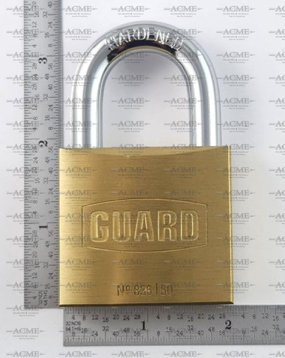 836 Guard Brass Padlock 50mm 2" Wide AcmeKey.ca USA & Canada Acme