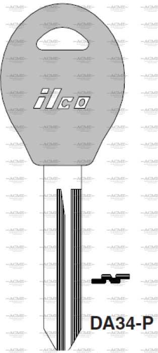 DA34 P Key Blank for Nissan Vehicles AcmeKey.ca USA Canada