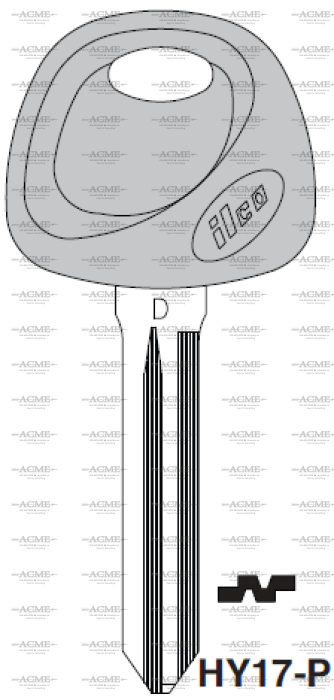 HY17 P Key Blank for Hyundai Kia Vehicles AcmeKey.ca USA