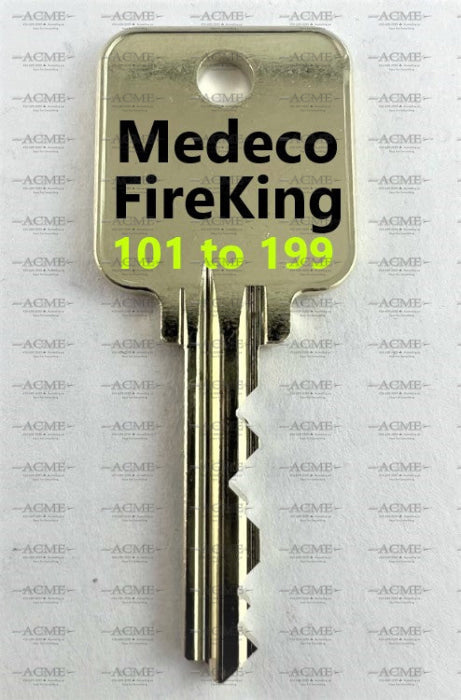 101 to 199 Medeco FireKing Replacement Key