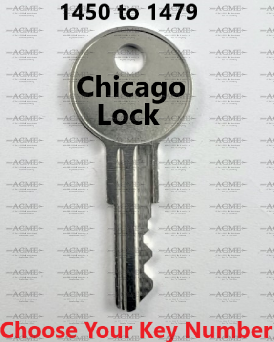 1450 to 1479 Chicago Lock Replacement Key