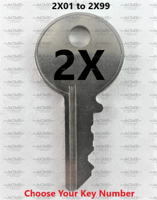 2X01 to 2X99 Chicago Lock Replacement Key