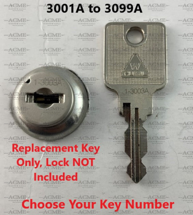 3001A to 3099A Huwil Replacement Key