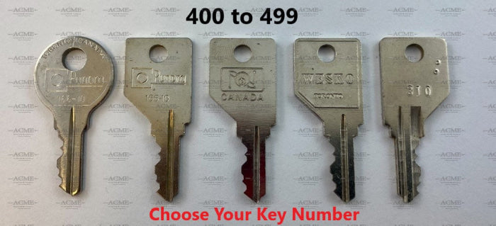 400 to 499 Pundra Wesko Replacement Key