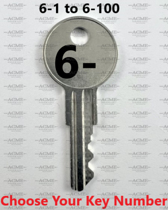 6-1 to 6-100 Storwal Replacement Key