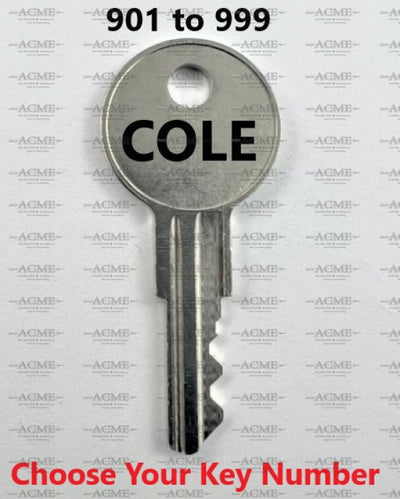  901 to 999 Cole CBF Lytton Joyce LBF Replacement Key