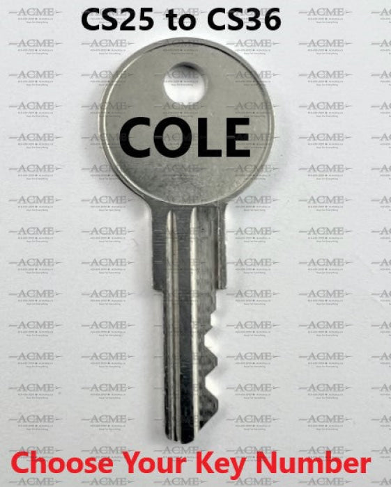 Cole Key Machine Spring Cole Steel CS25 to CS36 Office Furniture Replacement Key | AcmeKey.ca ...