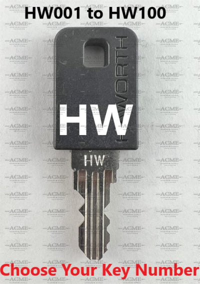 HW001 to HW100 Haworth Replacement Key