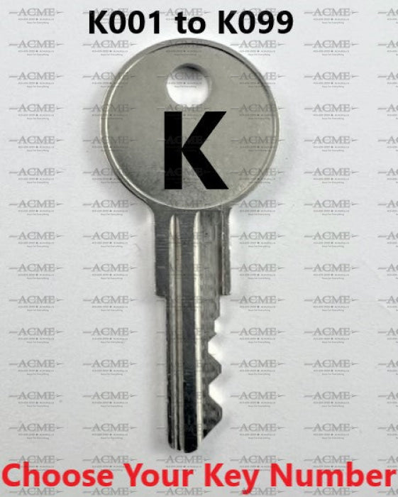 K001 to K099 Knoll Replacement Key