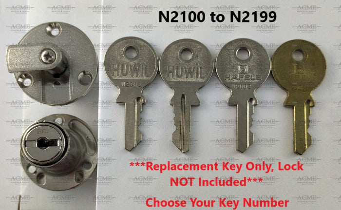 N2100 to N2199 Ikea Huwil Hafele Replacement Key