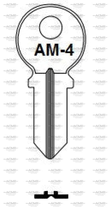 Ilco E-Z key blank AM4 for American Junkunc Brothers Padlocks