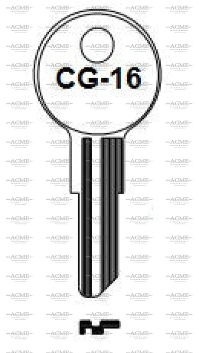 Ilco E-Z key blank CG16 for Chicago Lock