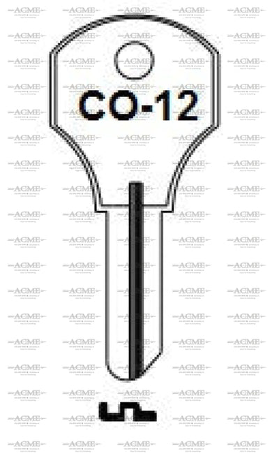 Ilco CO12 key blank for CCL Corbin Cabinet locks