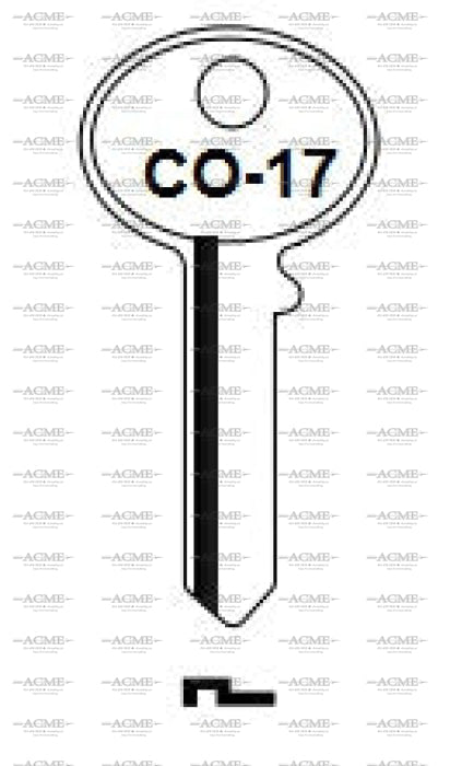 Ilco CO17 key blank for CCL Corbin Cabinet Locks