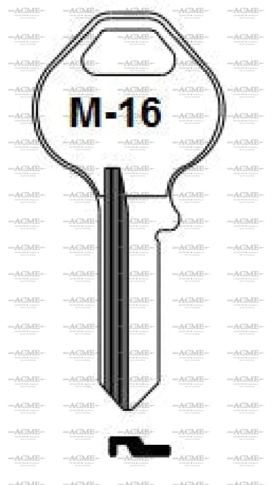 ilco M16 key blank for master padlocks