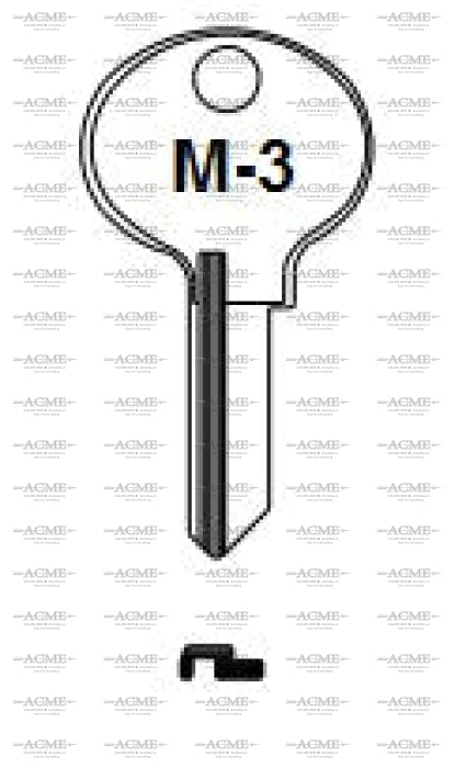 ilco M3 key blank for master padlocks