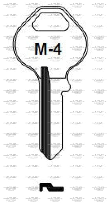 ilco M4 key blank for master padlocks