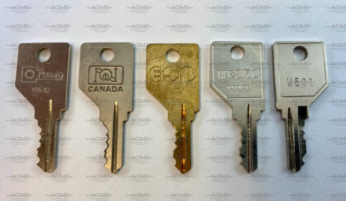Pundra ESP Wesko Lock and Key Series W000 to W099