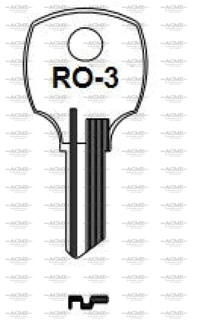 ilco RO3 key blank for National Rockford locks and Lane Cedar Chests