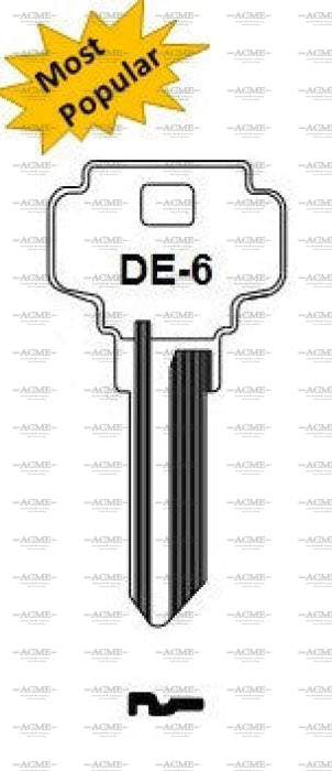 Ilco E-Z key blank DE6 for Dexter locks