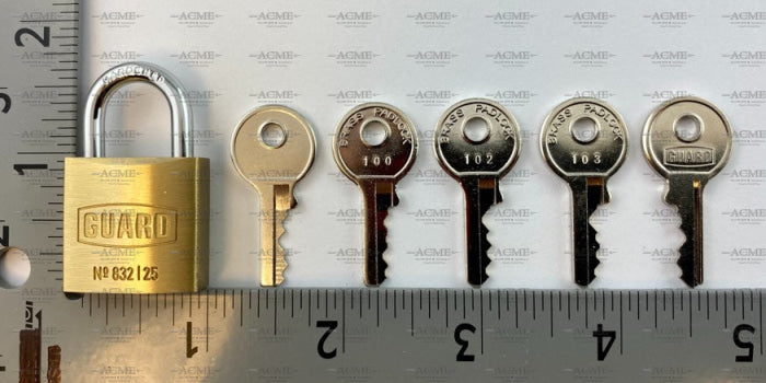 guard brass padlock 832 25mm 1" wide 