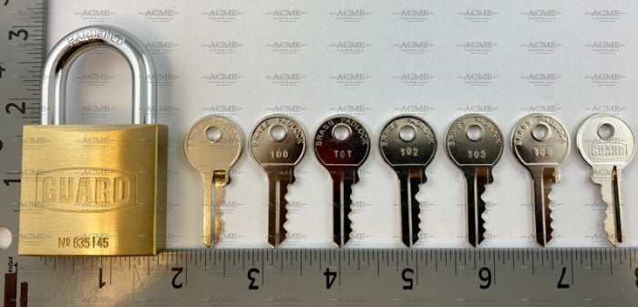 guard brass padlock 835 45mm 1-3/4" wide