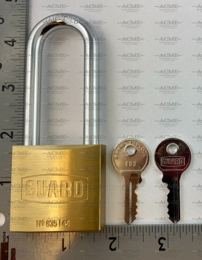 guard long shackle brass padlock 835L 45mm1-3/4" wide