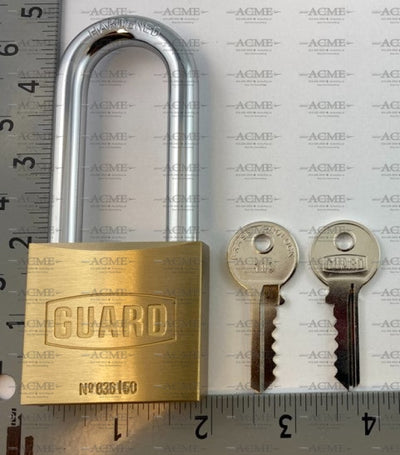 guard longs hackle brass padlock 836L 50mm 2 inches wide