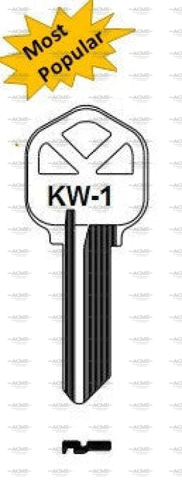 Ilco E-Z key blank KW1 for Kwikset and Defiant locks