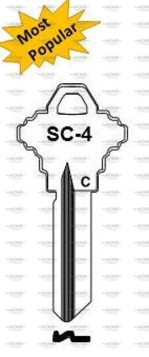 Ilco E-Z key blank SC4 for Schlage locks