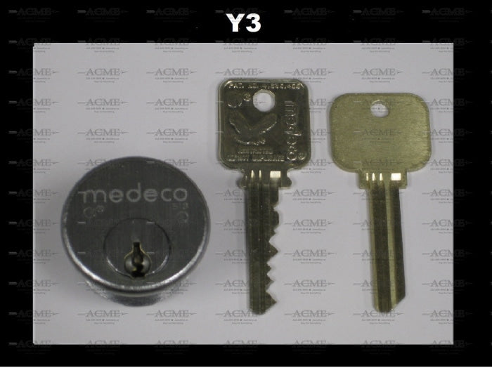 Medeco Assa Abloy Y3 DBK BiAxial Restricted Do Not Duplicate Keyway key blank